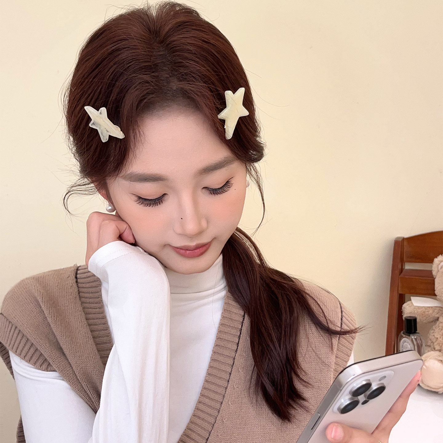 网红新款不规则糖果星星发夹多巴胺甜美侧边刘海夹时尚潮流鸭嘴夹