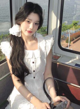 法式少女风蕾丝大肠发圈女白色镂空发圈发饰公主风头绳侧边麻花辫