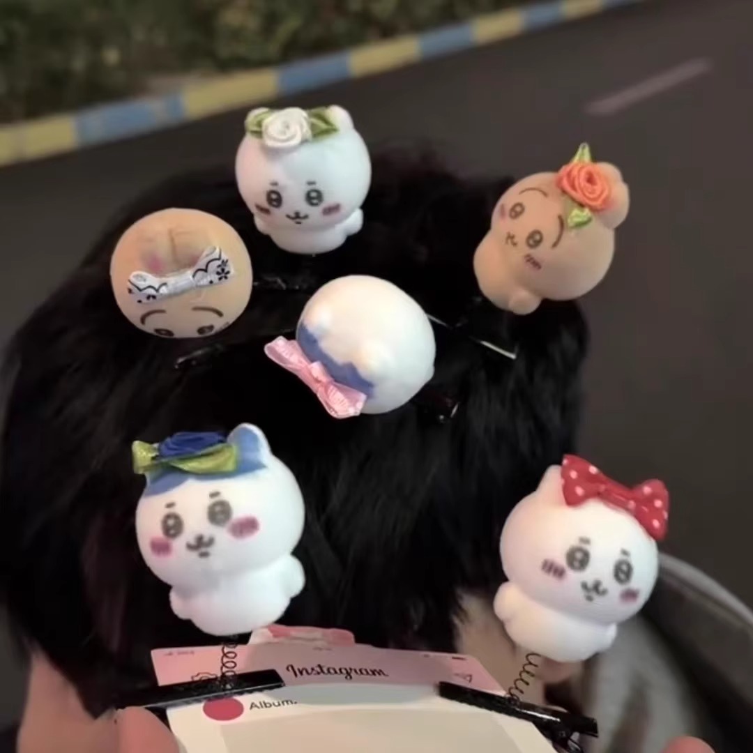 乌萨奇发夹吉伊卡哇小八弹簧夹会晃动顶夹发卡发饰趣味搞怪头饰