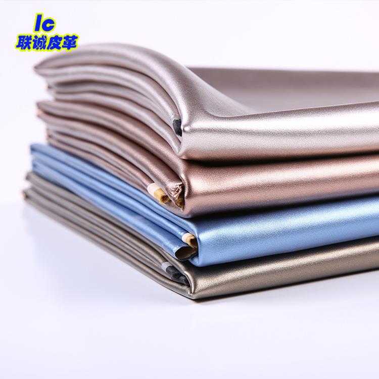 义客隆现货柔软珠光服装革0.8mm弹力pu皮细纹皮革面料