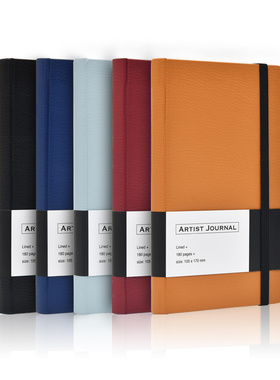 逻辑旗舰店logical 绑带日式风格简约大学生B6空白页工作商务笔记本办公用记录皮革封面轻奢质感仲林出品