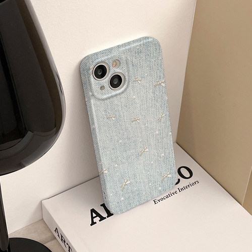 JTK Studio · 温柔仿真珍珠蝴蝶结丹宁  · Protective shell