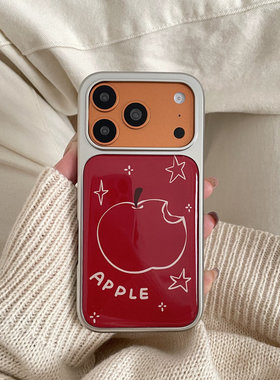 红底线条苹果适用于苹果IPHONE17PROMAX手机壳16pm新款15超火14不会撞壳可爱防摔硅胶超好看巨漂亮外壳