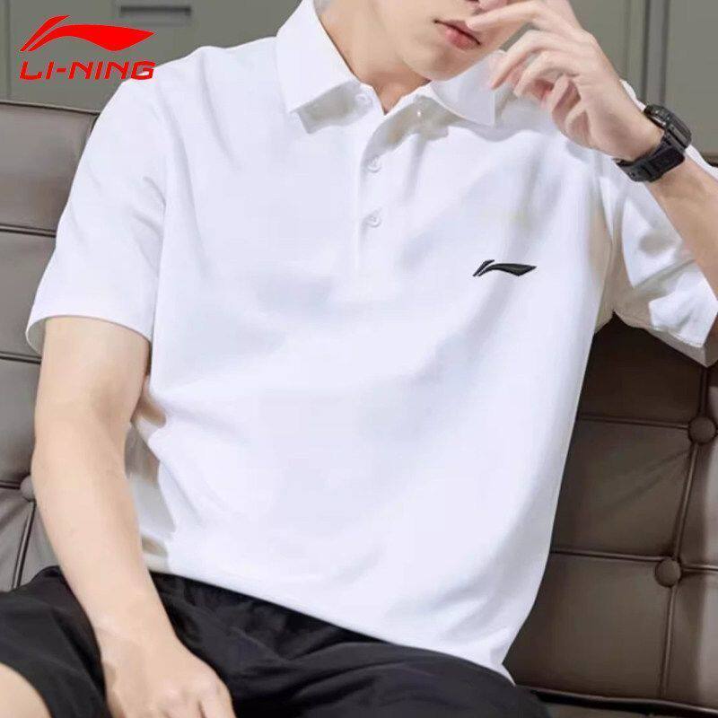 李宁短袖t恤男2026夏季棉质休闲polo衫舒适宽松百搭运动健身上衣