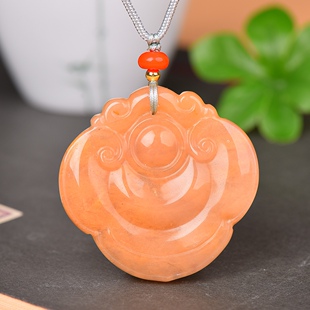 新疆金丝玉平安如意锁吊坠和田玉桃花酿祥云锁玉坠玉佩挂件项链坠