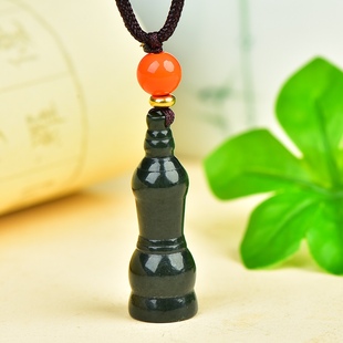 天然新疆和田玉青玉舍利塔吊坠项坠男女款挂件爆款直播好玉石饰品