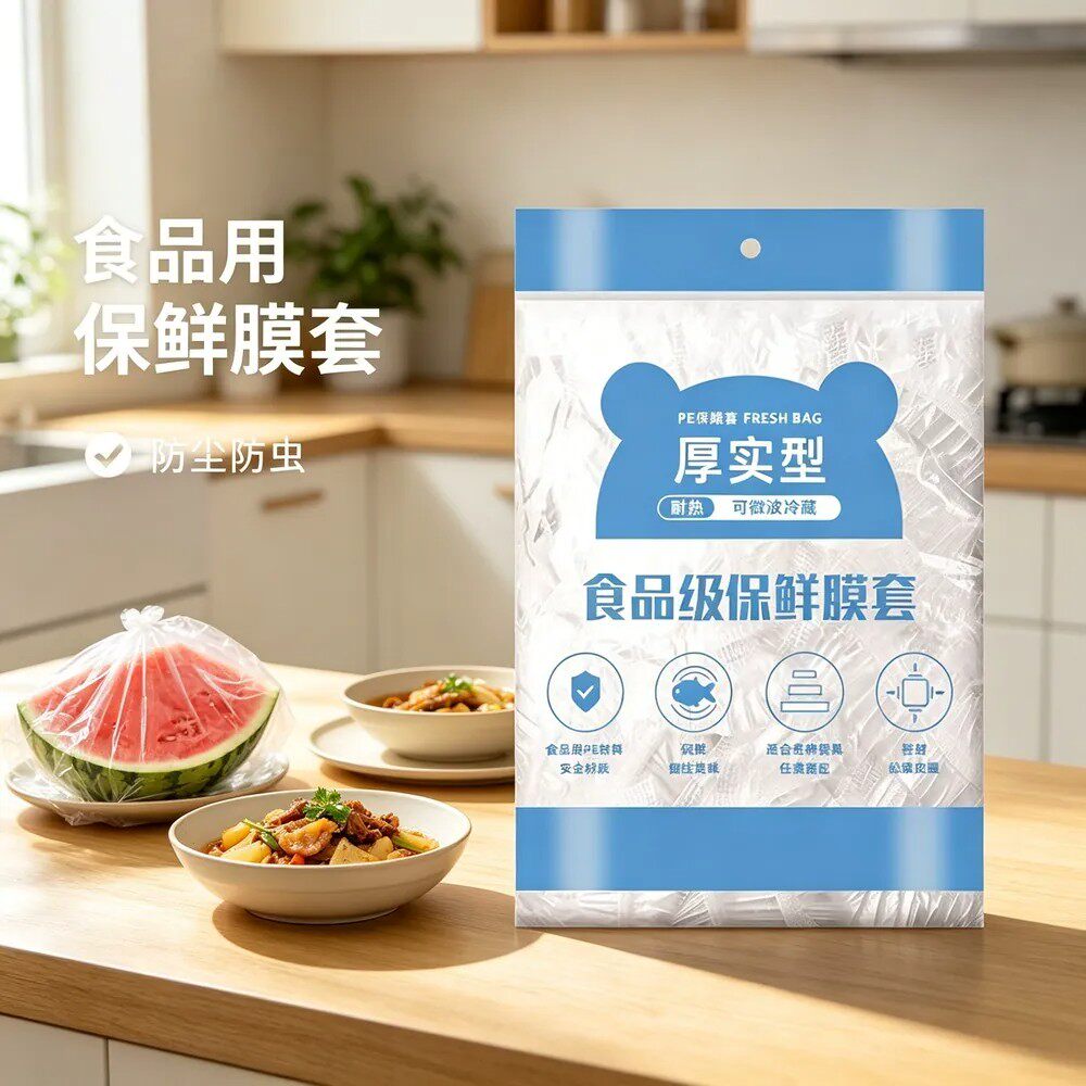 免撕密封保鲜通用一次性方便用密封食品保鲜膜套大小碗盘厚实好用