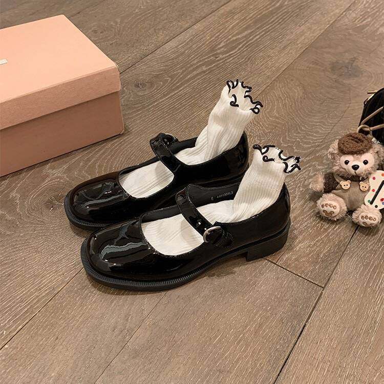 日系圆头漫画小皮鞋校园风玛丽珍