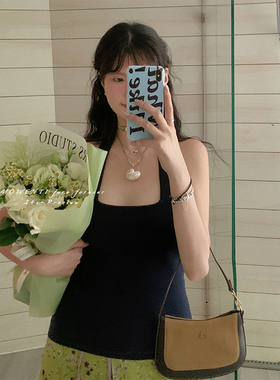 MOWENTI文文婷 【5/16 20:00PM】藏青无袖挂脖背心吊带上衣女夏款