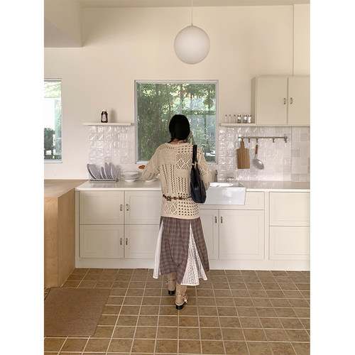 MOWENTI文文婷 法式镂空慵懒风针织衫2024秋冬款加厚百搭毛衣女