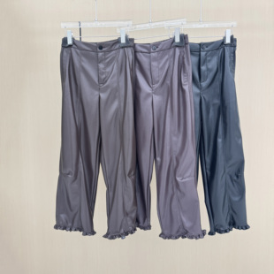 【彤姐原创】KZ26432极简皮裤百搭花苞裤