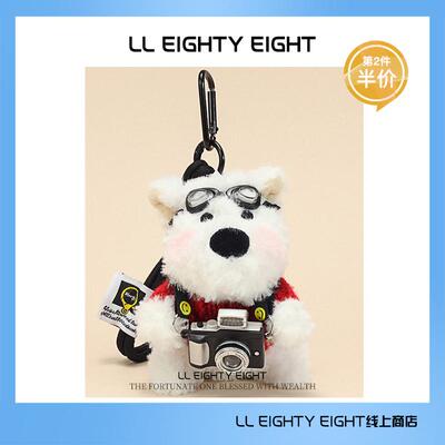 原创可爱相机西高地毛绒挂件包包挂饰卡通小狗公仔钥匙扣创意礼物
