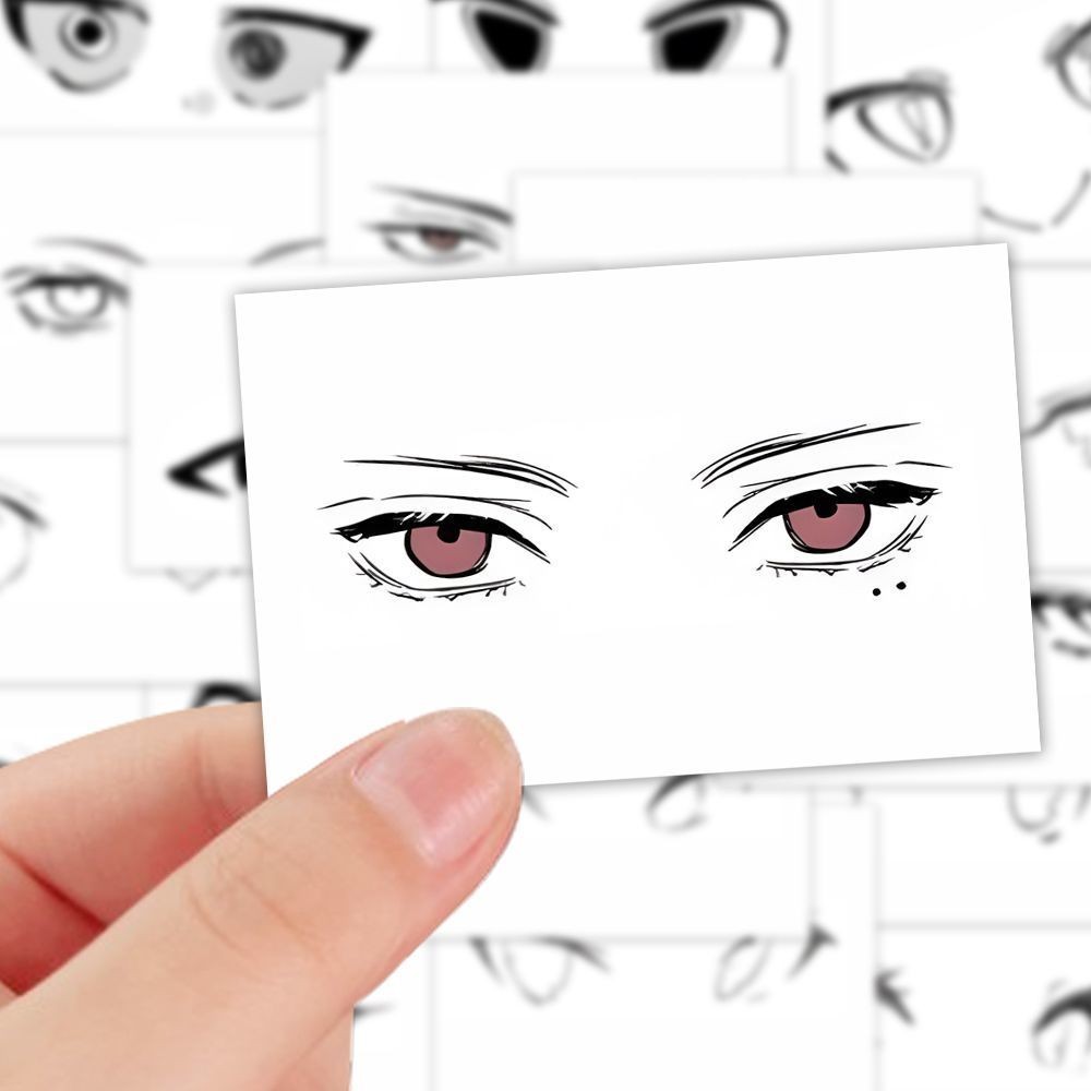 126张眼睛素材贴纸另类眼睛画法参考零基础学画画QQ人指绘防水贴
