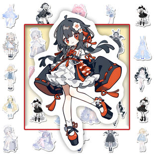 128张oc服设素材贴纸二次元洛丽塔服装设计卡通少女心diy贴画防水