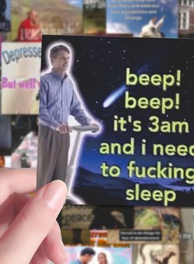 126张古早meme贴纸搞笑趣味ins英语贴画创意手账笔记本桌面防水