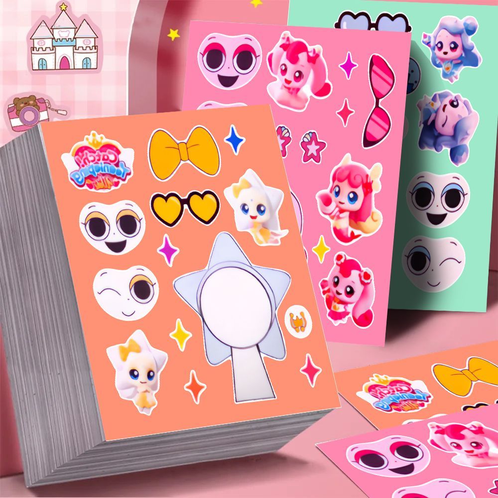 可爱益智拼贴diy手帐换装贴纸