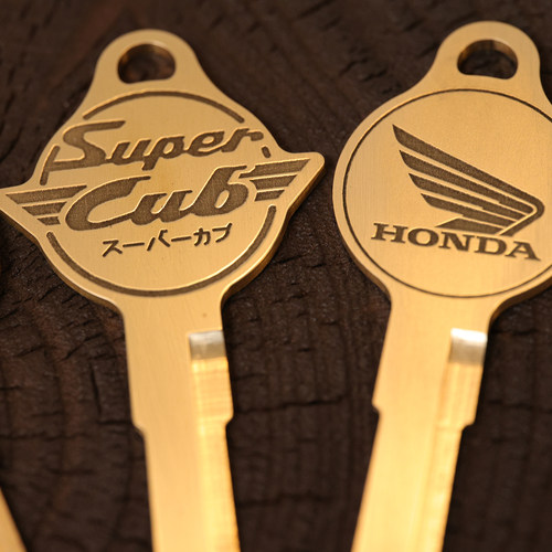 适用于本田幼兽CC110改装配件 复古纯铜钥匙 做旧质感钥匙胚