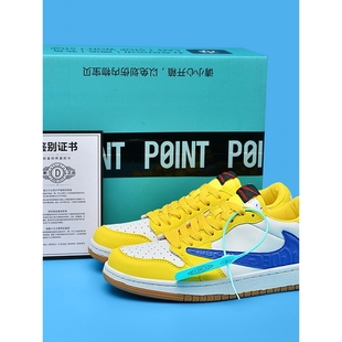 香港潮牌aj1男鞋倒钩金丝雀正品sb联名低帮闪电白棕板鞋女跑步鞋