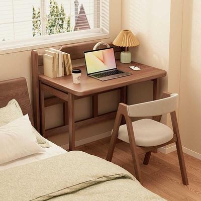 实木书桌学生家用宿舍折叠桌卧室床边学习桌初中生桌子小孩写字桌