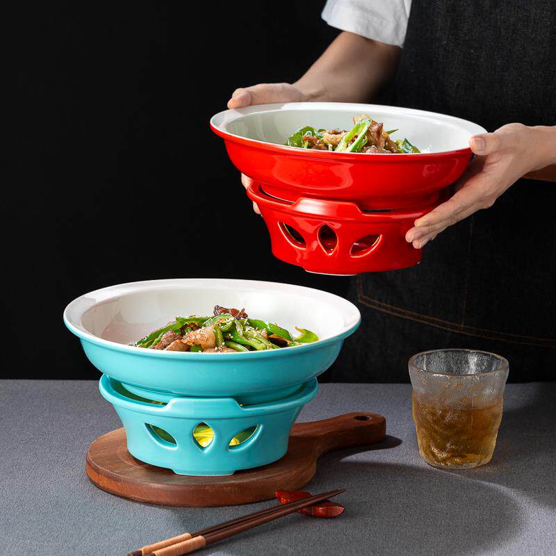 小炒黄牛肉盘子酒店创意明炉餐具湘菜干锅辣椒炒肉餐具蜡烛可加热