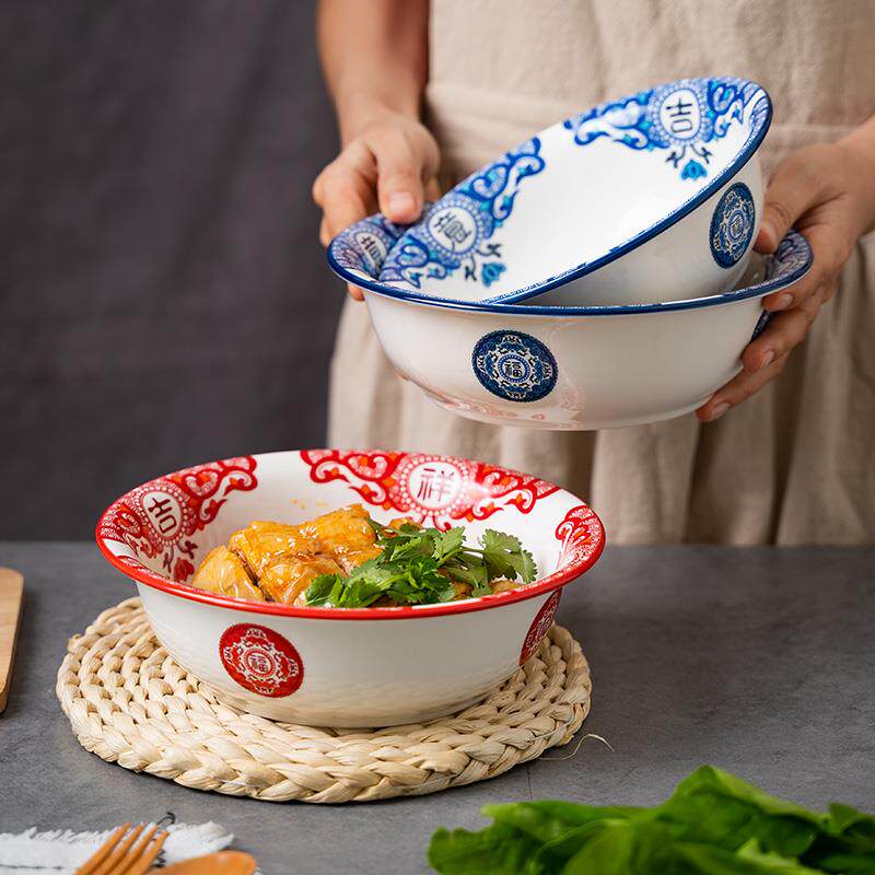 湘菜馆特色陶瓷圆形小炒肉碗农家乐回锅肉深碗炒菜仿古怀旧餐具