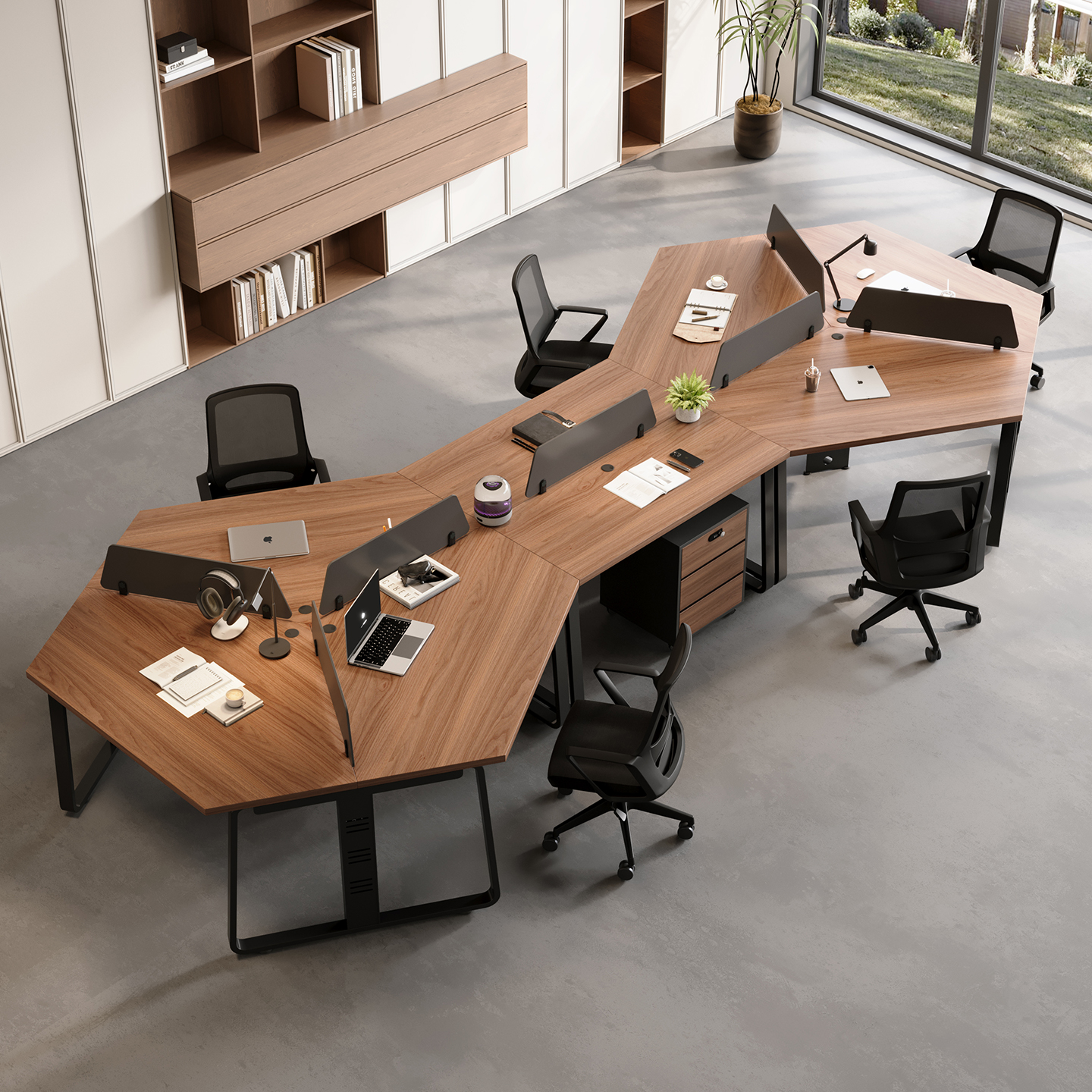 职员办公桌椅组合简约现代多人位办公桌员工位办公室屏风电脑桌