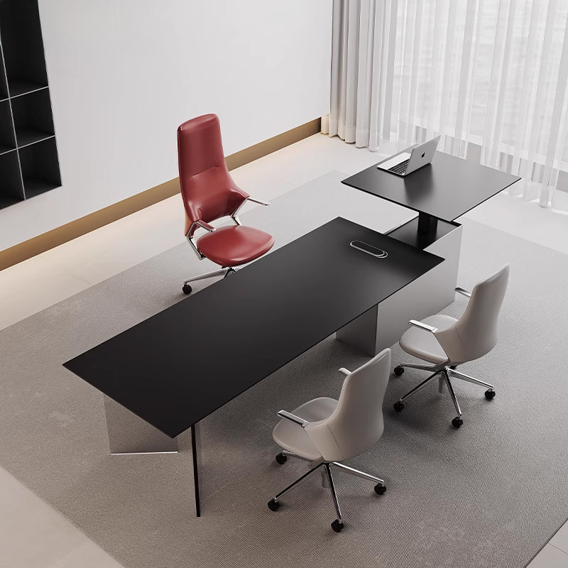 办公桌椅组合简约现代轻奢高级感升降老板桌总裁桌经理电脑桌子