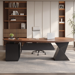 实木老板办公桌子办公室高端单人经理主管桌椅组合简约现代大班台