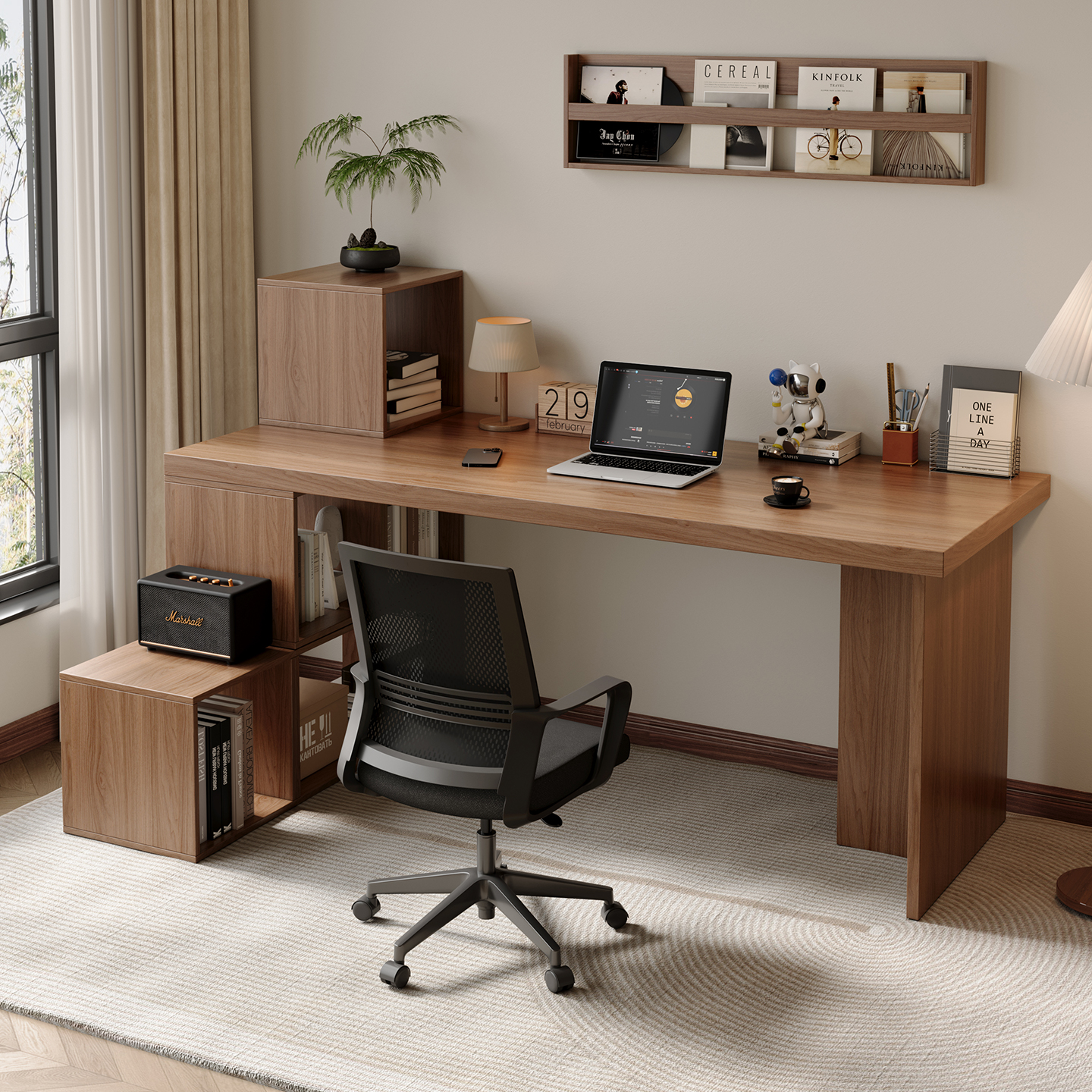 实木电脑桌台式家用办公桌