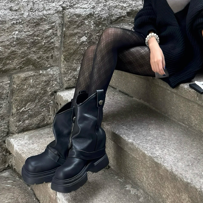 小个子增高显瘦马丁靴女