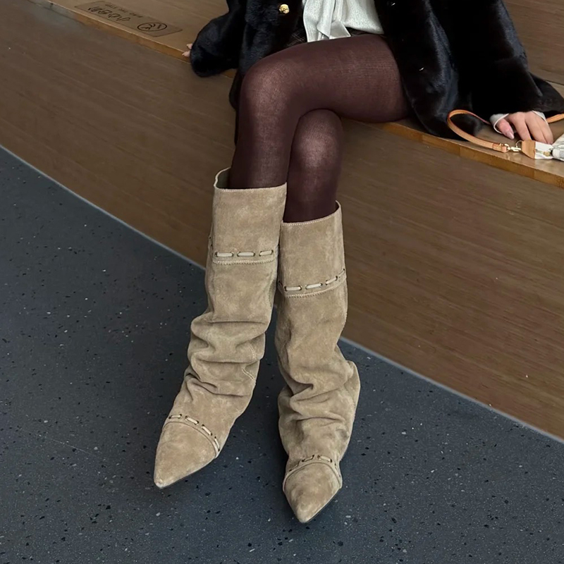 赵昭仪同款可翻折俩穿高筒骑士靴