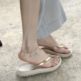 不累脚沙滩凉鞋人字拖女外穿夏季踩屎感防滑防臭夹脚拖鞋海边度假