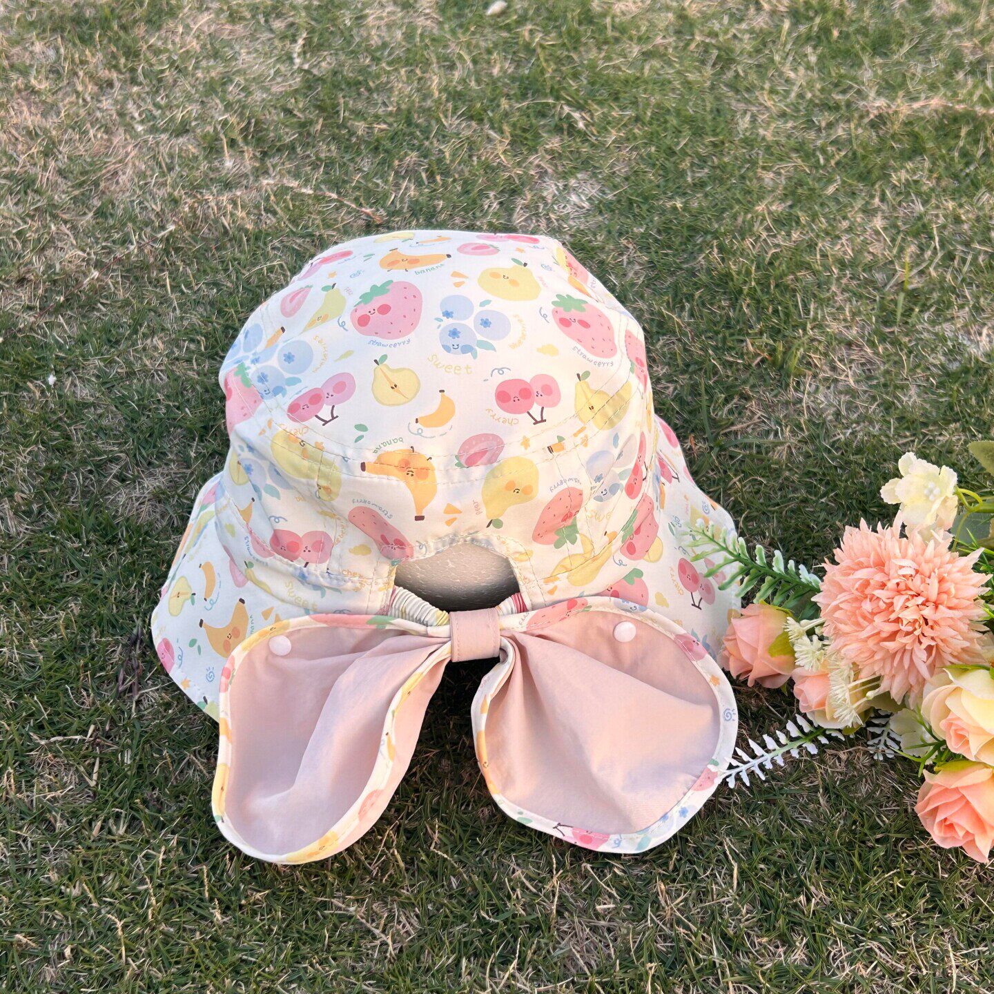 儿童遮阳帽女防晒防紫外线帽子渔夫帽宝宝大帽檐夏季透气户外盆帽