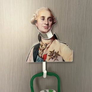 搞笑衣帽钩可伸缩路易十六挂钩抽象杀马特表情包胶粘钩陶吉吉刘海