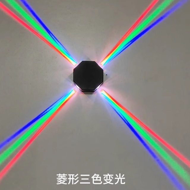 网红三色自动变光氛围装饰壁灯家庭KTV背景墙天花板气氛灯酒馆灯