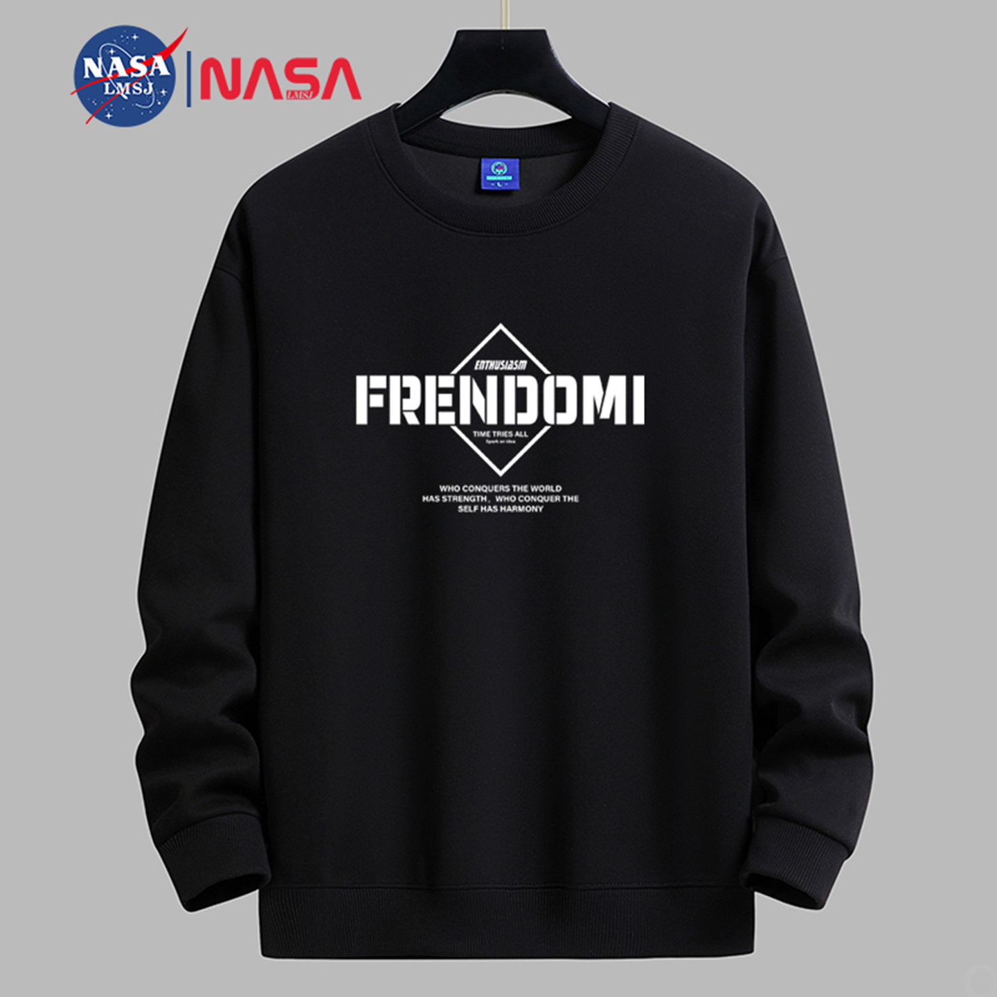 NASA男士秋冬加厚保暖圆领卫衣