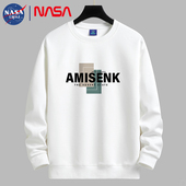 男士 卫衣宽松加绒加厚套头圆领打底衫 长袖 NASA原创秋冬季 T恤大码