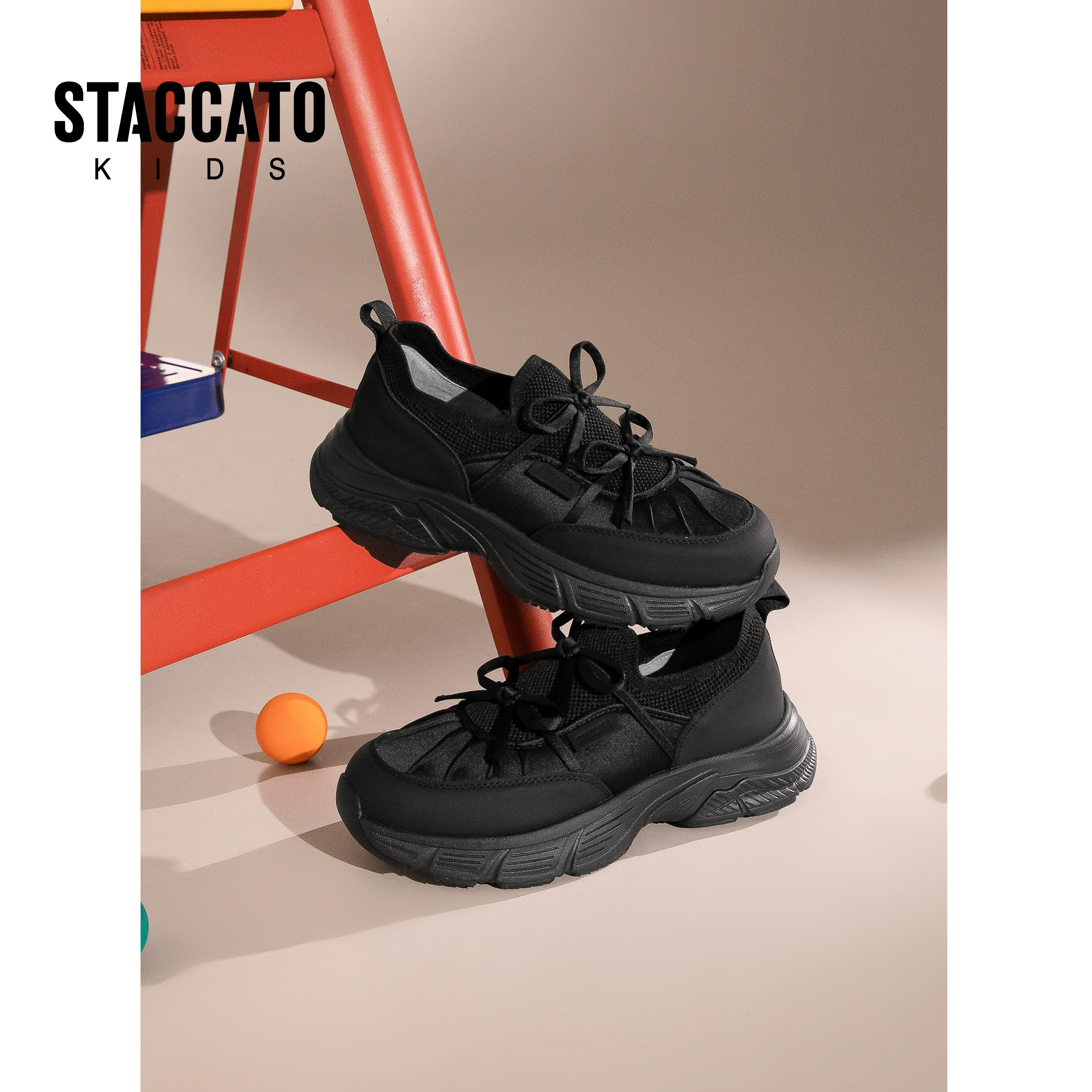 思加图童鞋女童厚底老爹鞋秋季新款复古儿童运动鞋中大童休闲鞋