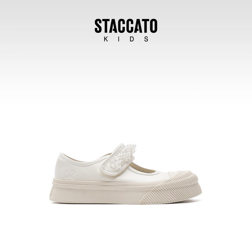 StaccatoKids思加图2026年夏季新款凉鞋女童小白鞋洋气公主鞋皮鞋