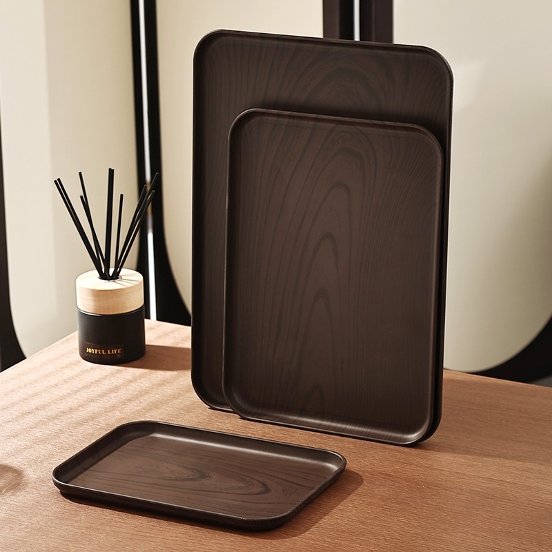 创意仿木纹托盘长方形特大号水杯收纳茶盘塑料家商用蛋糕甜品餐盘,餐饮具,餐用托盘,淘宝优惠券,粉丝福利购,淘宝优惠卷