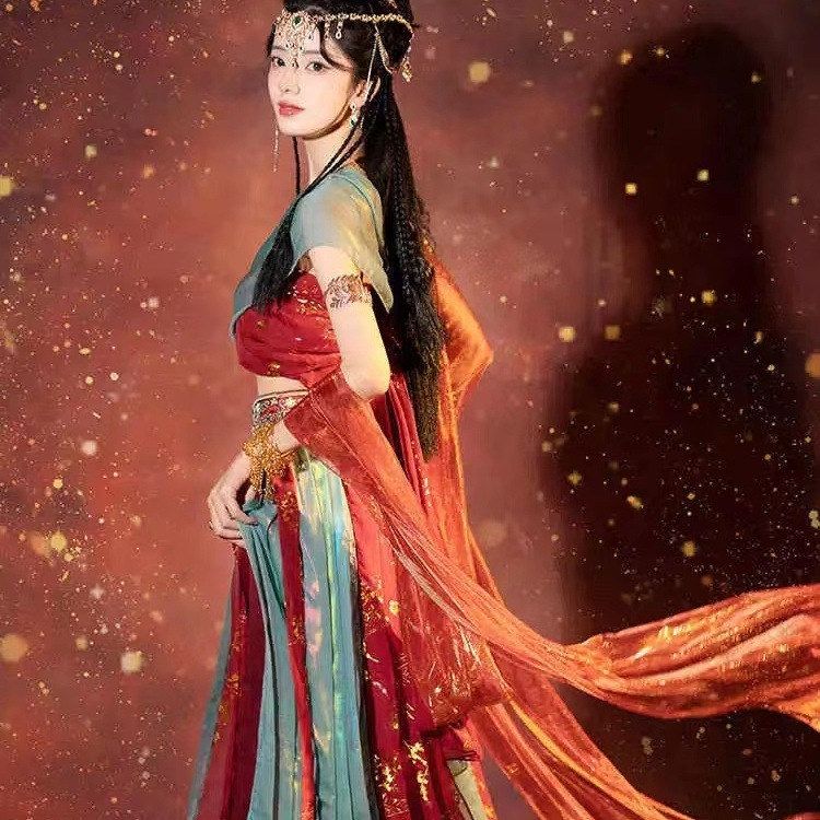 敦煌飞天非古装改良汉服西域仙女飘逸民族中国风影楼拍照旅拍服装图片