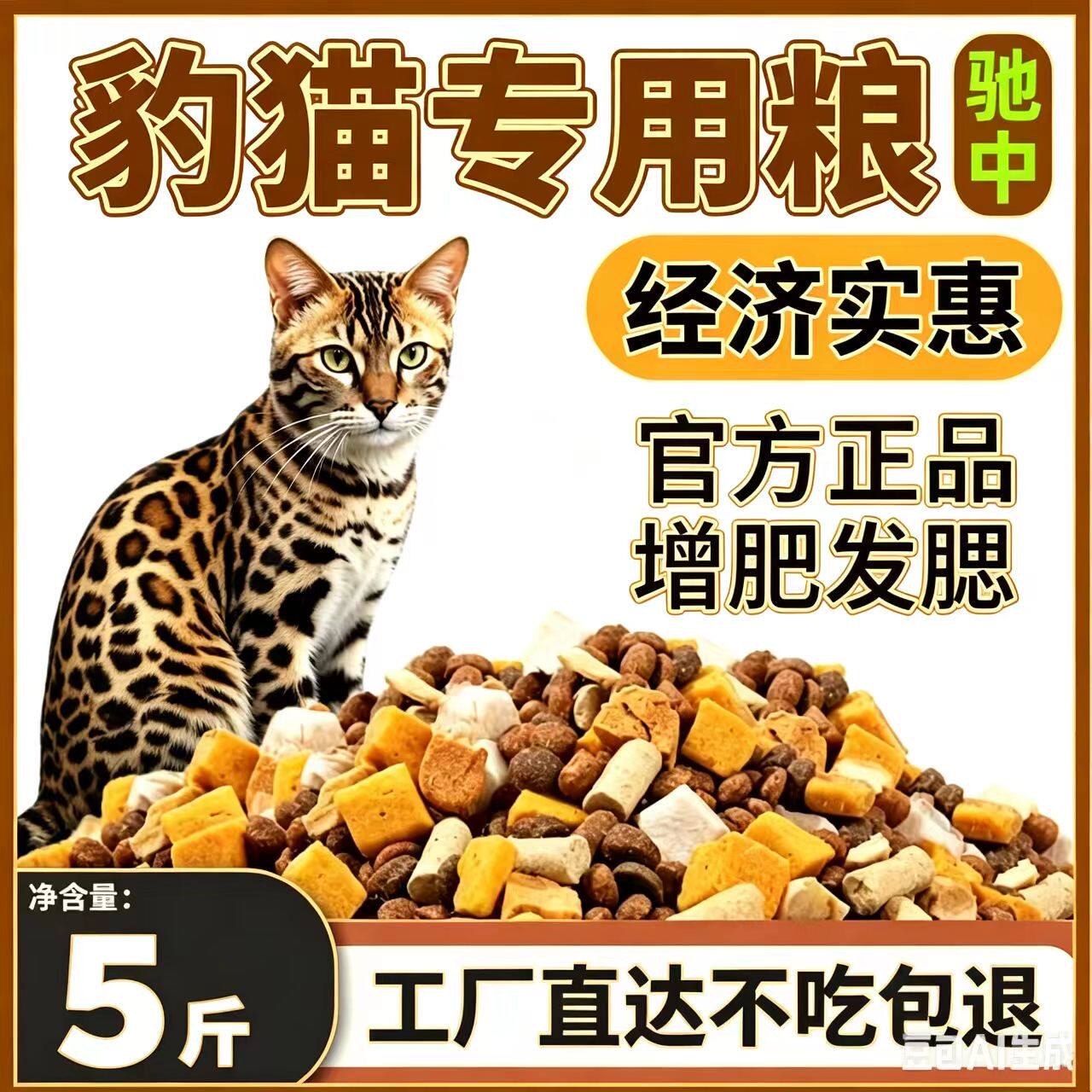 豹猫专用猫粮鲜肉冻干粮 成猫幼散装猫主粮