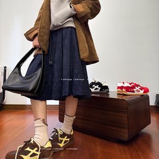 林阿一明星同款!25SS秋冬新款复古撞色德训鞋女潮流休闲鞋慢跑鞋