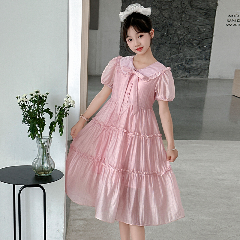 中大女童连衣裙夏潮宝经典少女大儿童夏日潮服百搭新品夏装洋气