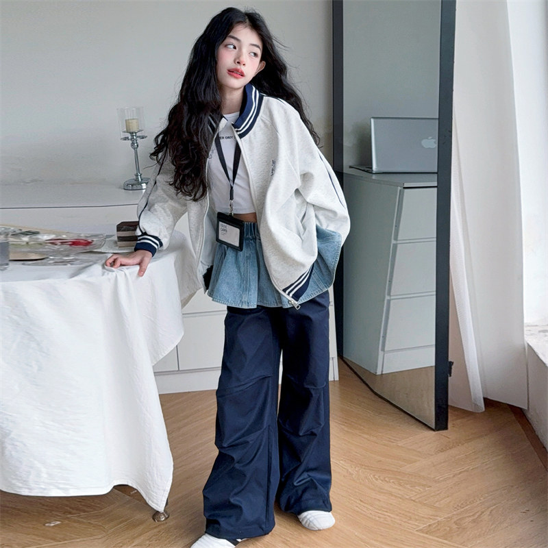 棒球服夹克衫女童穿搭痞帅春秋装普通外套