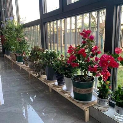 实木花架凳子长条凳客厅家用落地式一层露天阳台防腐木梯式置物