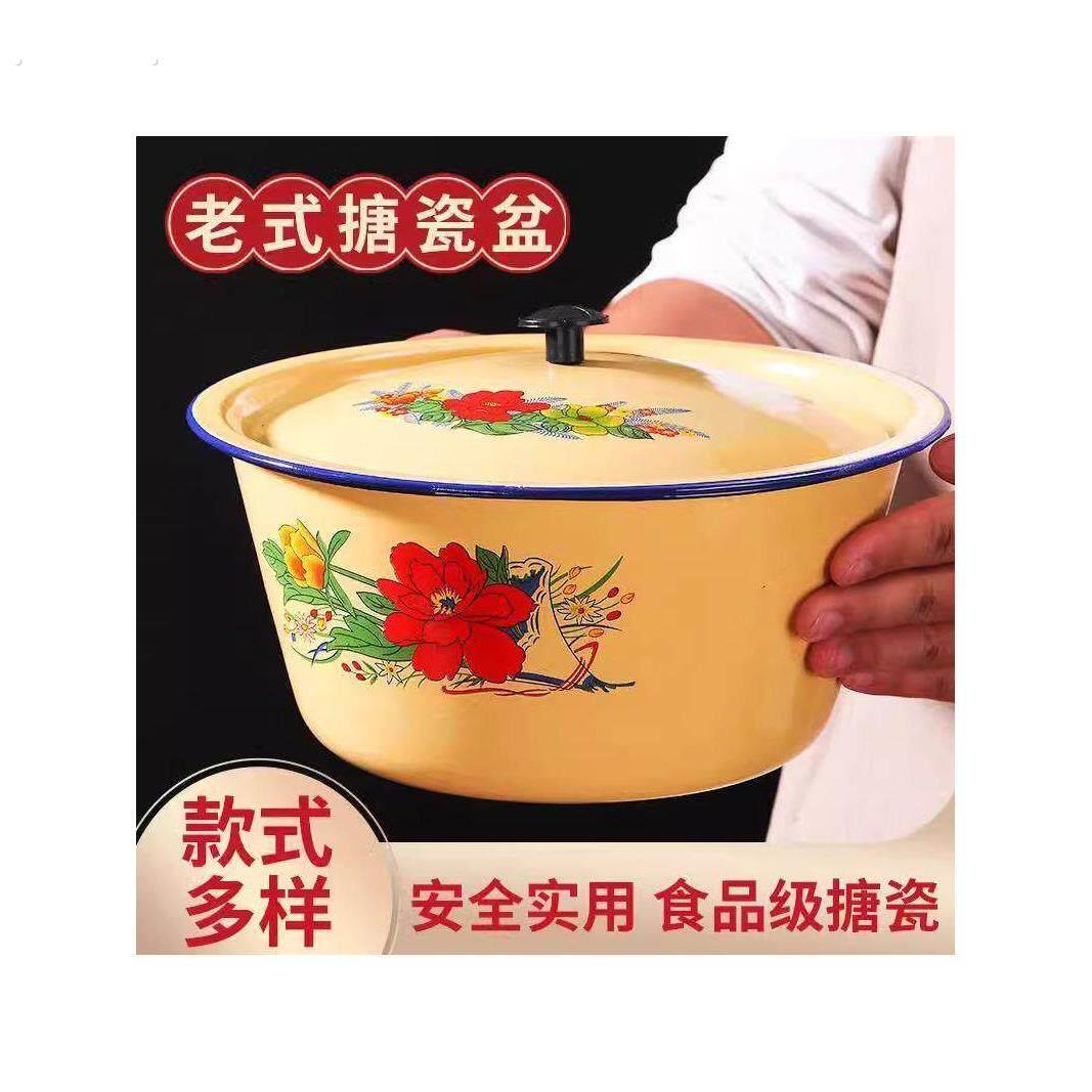 装猪油罐家用储存罐耐高温荤油罐老式带盖容器覆古怀旧和面盆坛子