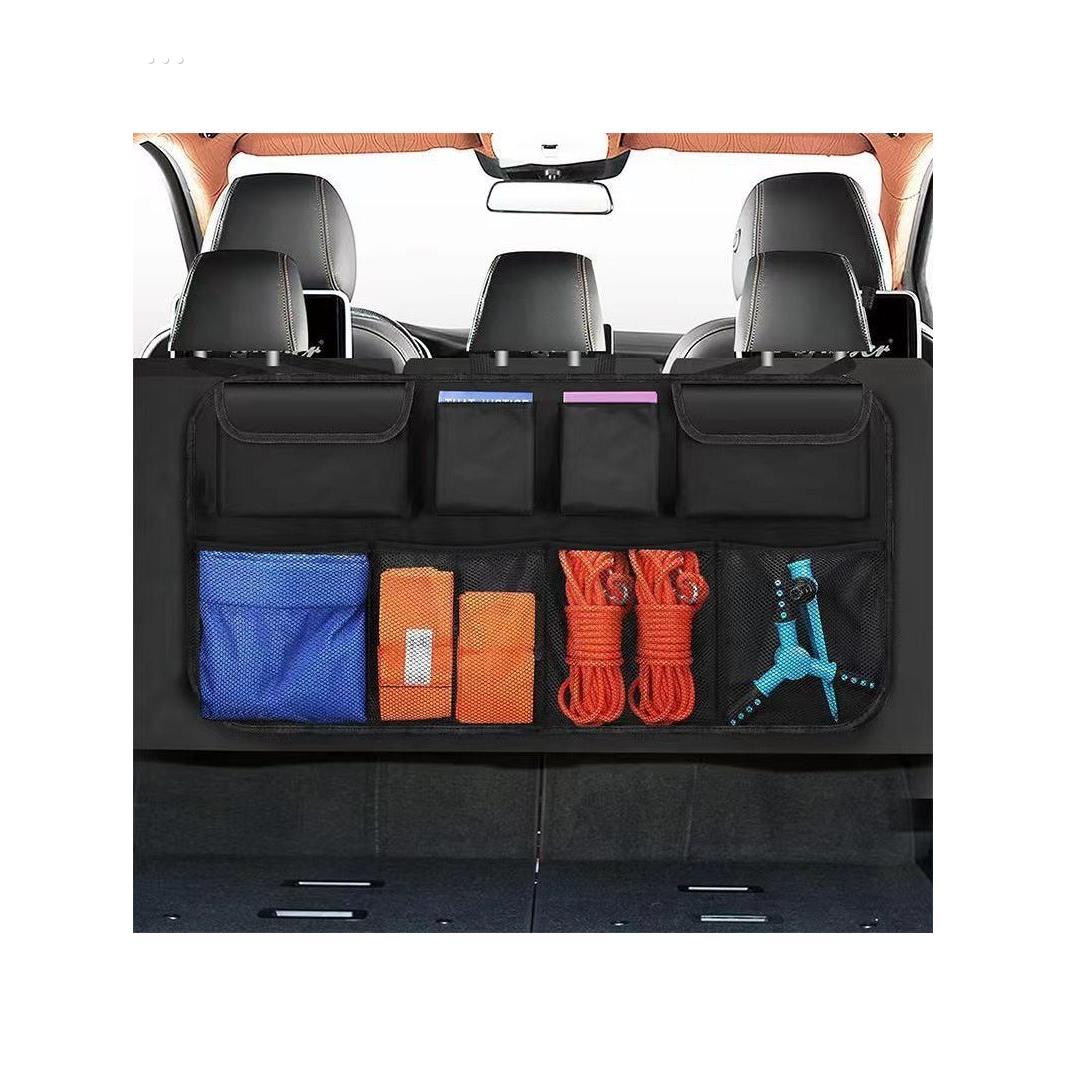 牛津布后备箱收纳袋 多功能汽车后排椅背挂袋 车载可折叠杂物收纳