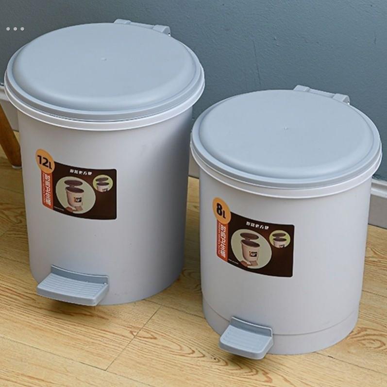 家庭厨房专用大容量卧室办公室用浴室除臭剂带盖脚操垃圾桶