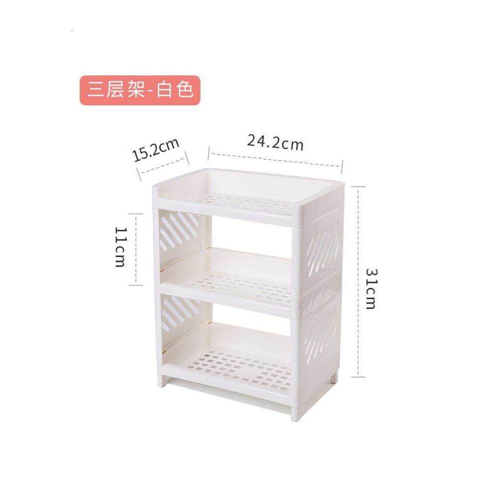 厨房小型置物架收纳架迷你整理架洗手台储物架厨房塑料小架子3层